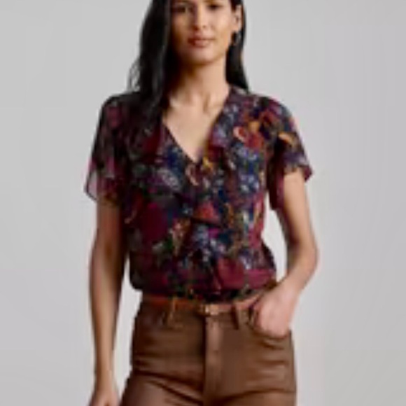 New Ralph Lauren Multicolor Floral Blouse size S - Picture 6 of 15